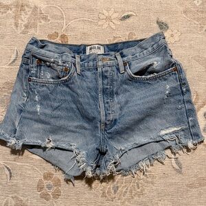 Agolde Women's Frayed Jean Shorts - Light Blue